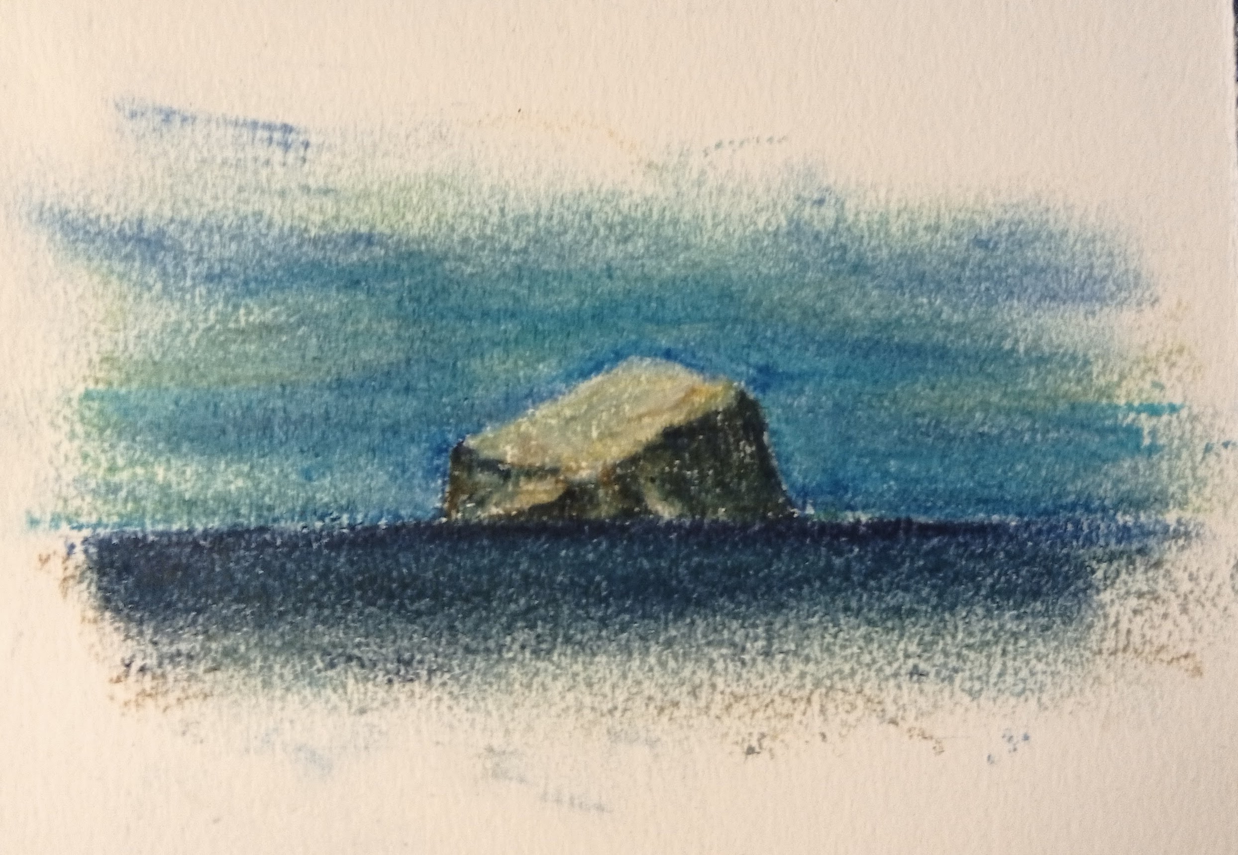 bass rock in pastels